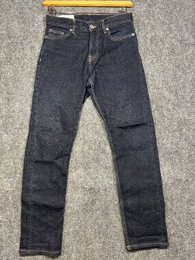 & Denim Jeans Mens 28 Slim Dark Wash Cotton Stretch Pockets Zip Fly